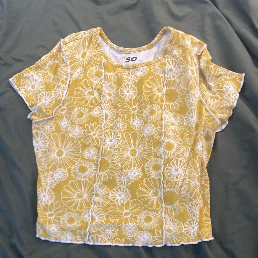 SO Yellow and White Floral Top